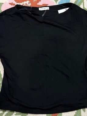 Active USA Black Short Sleeve Crew Neck Tee